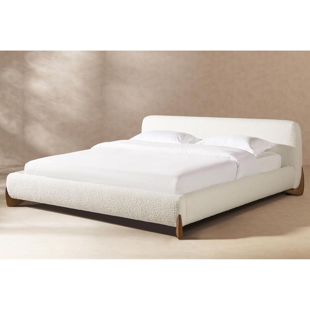 Jennifer Taylor Home Alpine Puffy Modern King Platform Bed in Ivory White, , large