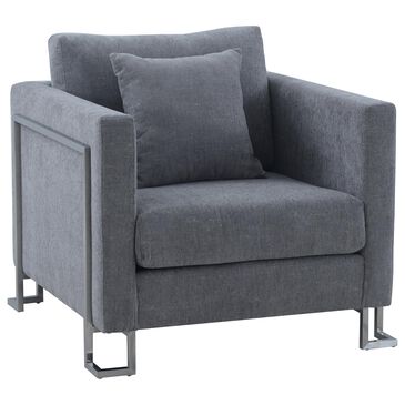 Blue River Heritage Accent Chair in Gray and Brushed Stainless Steel, , large