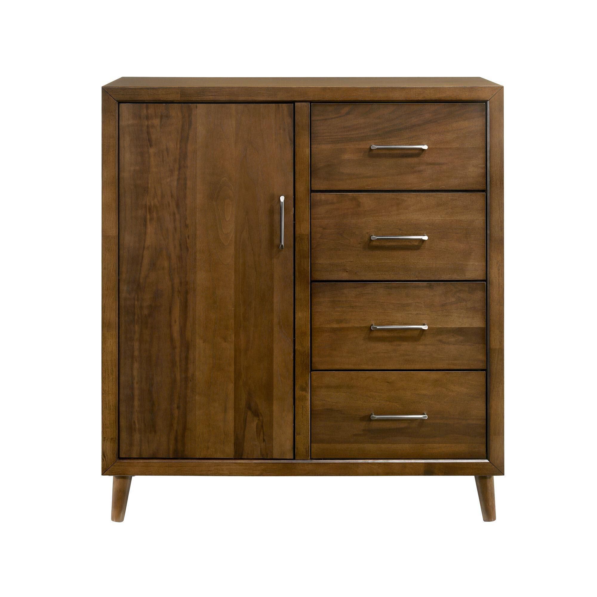 Mayberry Hill Malibu 4-Drawer 1 Door Chest in Walnut