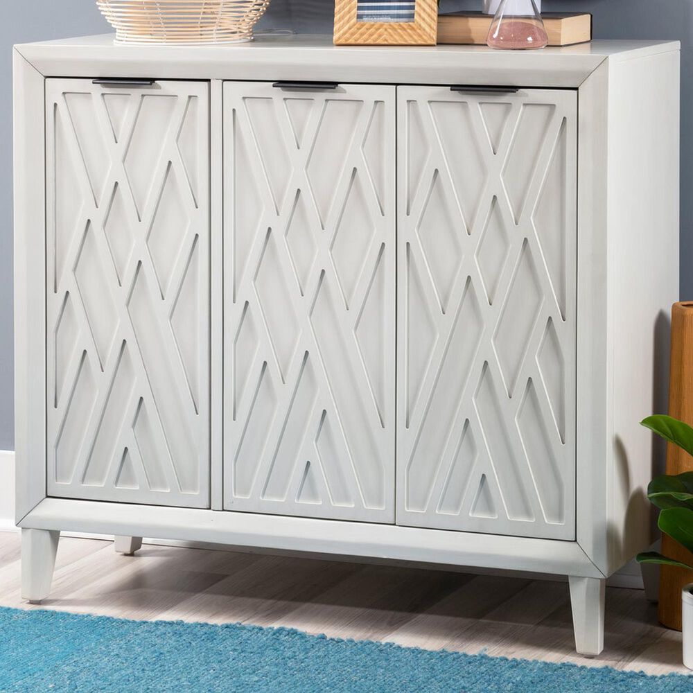 Linden Boulevard 3 Door Cabinet in White, , large