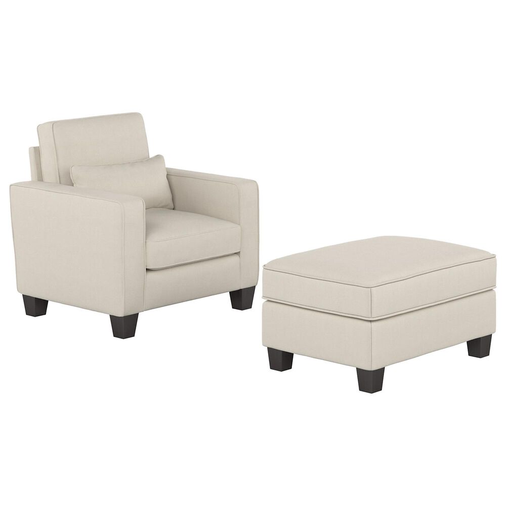 Bush Stockton Arm Chair and Ottoman in Cream, , large