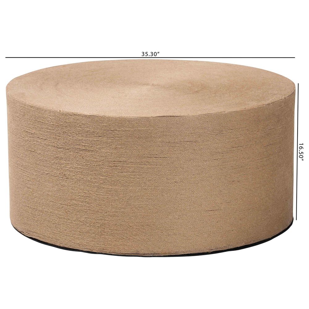 Baxton Studio Lapis Round Coffee Table in Natural Brown, , large
