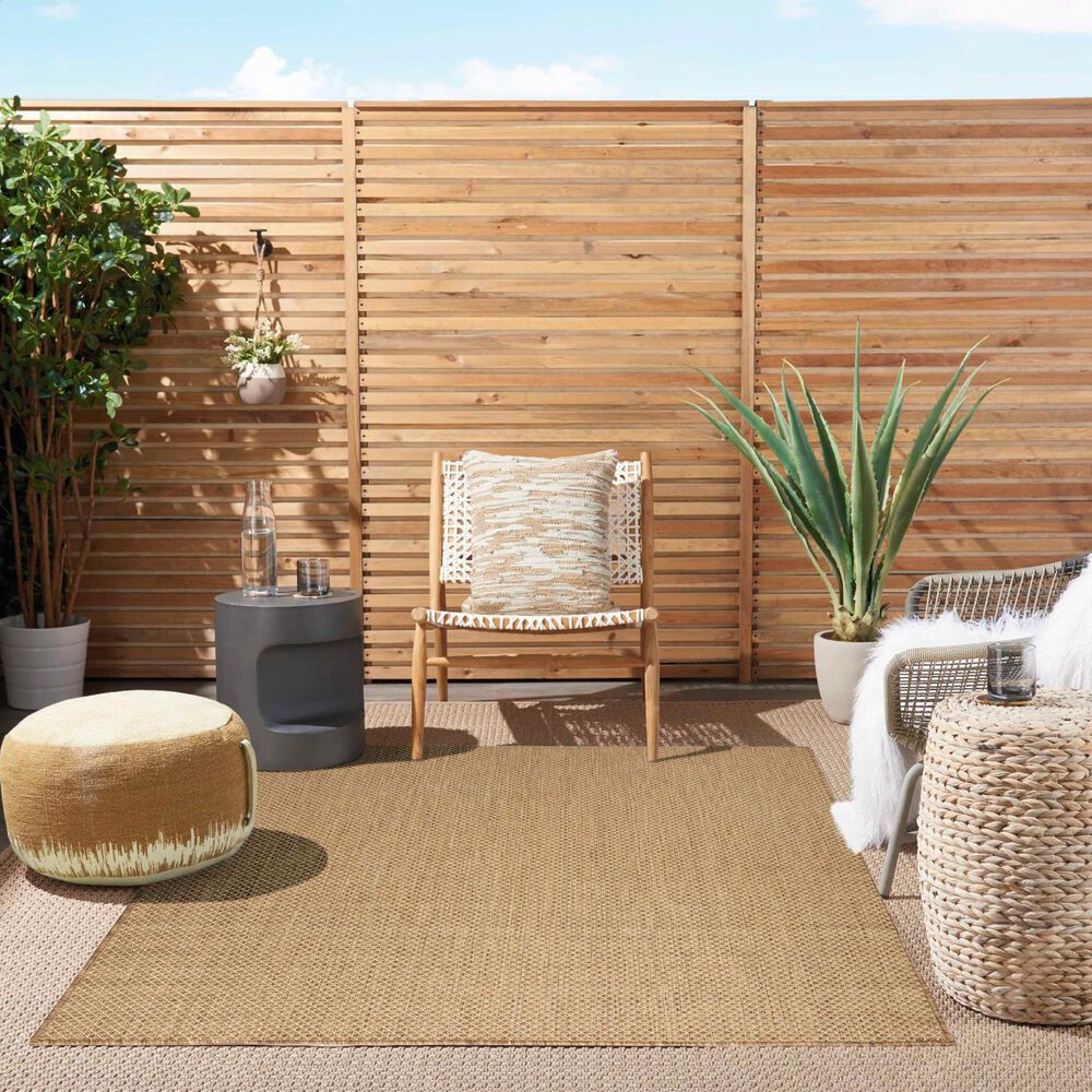 Nourison Courtyard Jute 5&#39; x 7&#39; Indoor/Outdoor Area Rug, , large