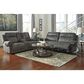 Ashley Austere Manual Reclining Loveseat with Center Console in Gray, , large