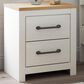Ashley Linnocreek 2-Drawer Nightstand in White and Warm Brown, , large