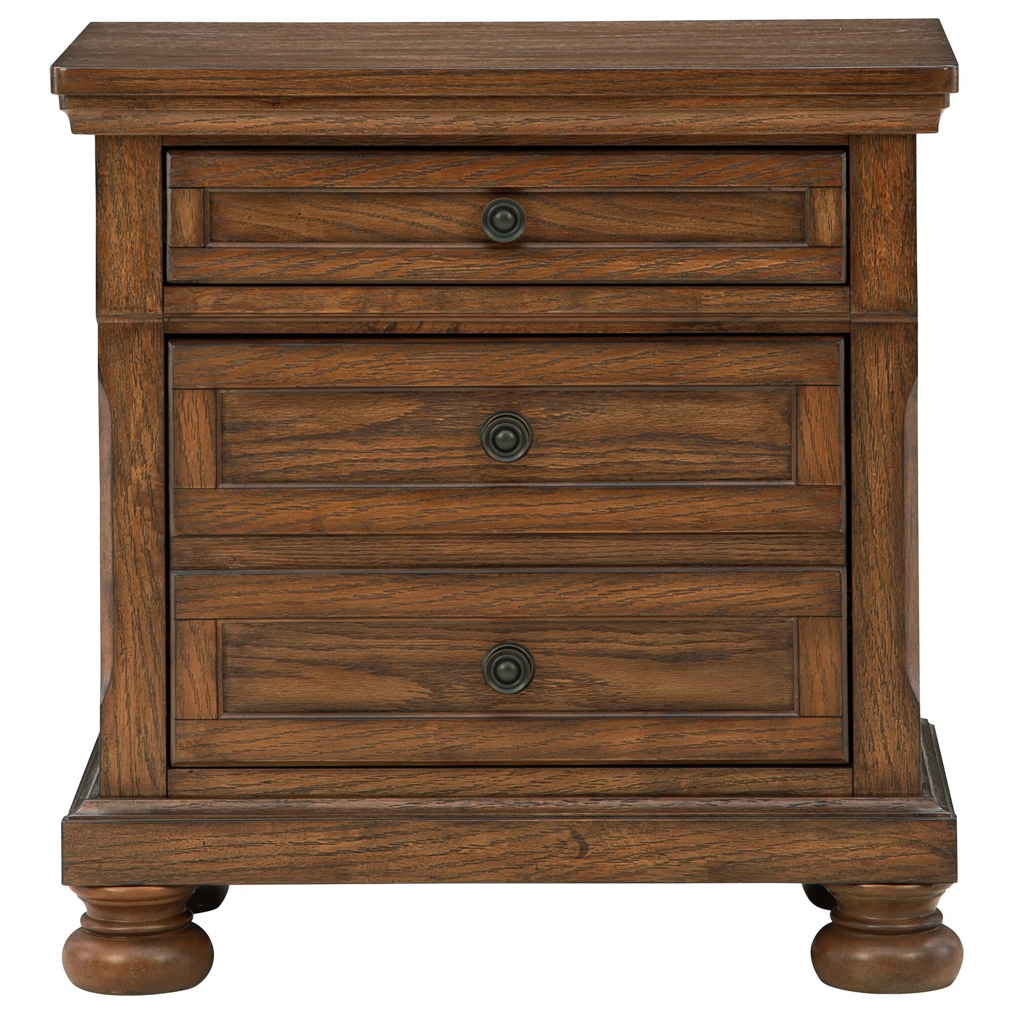 【セット売①】Ashley Furniture 6段チェスト アシュレイ Ashley Zackaryn 5 Piece Queen Bedroom Set in Warm Brown with Panel