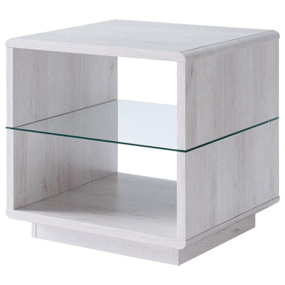 Furniture of America Lehman End Table in White Oak, , large