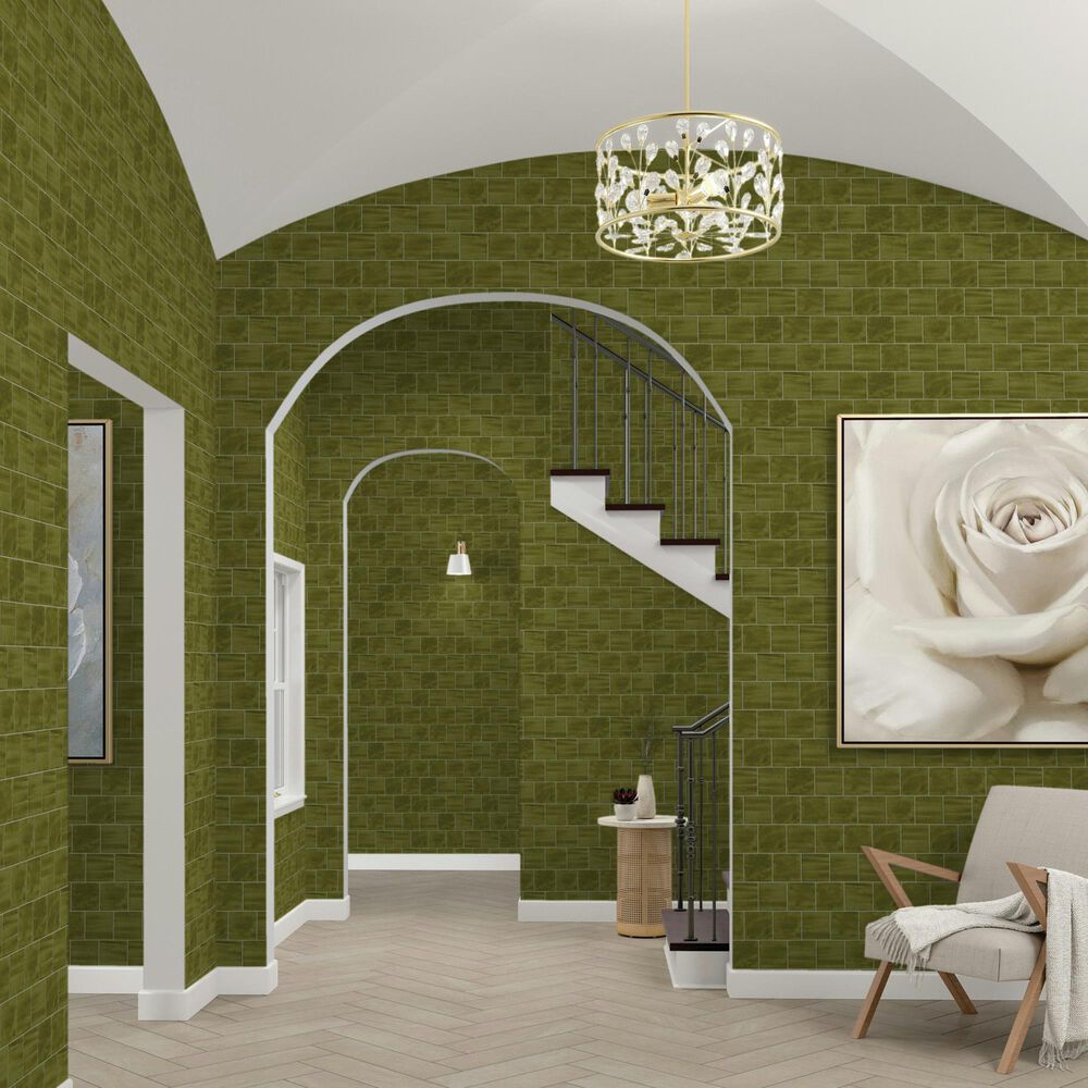 Dal-Tile Artcrafted Fern 4" x 4" Ceramic Tile, , large