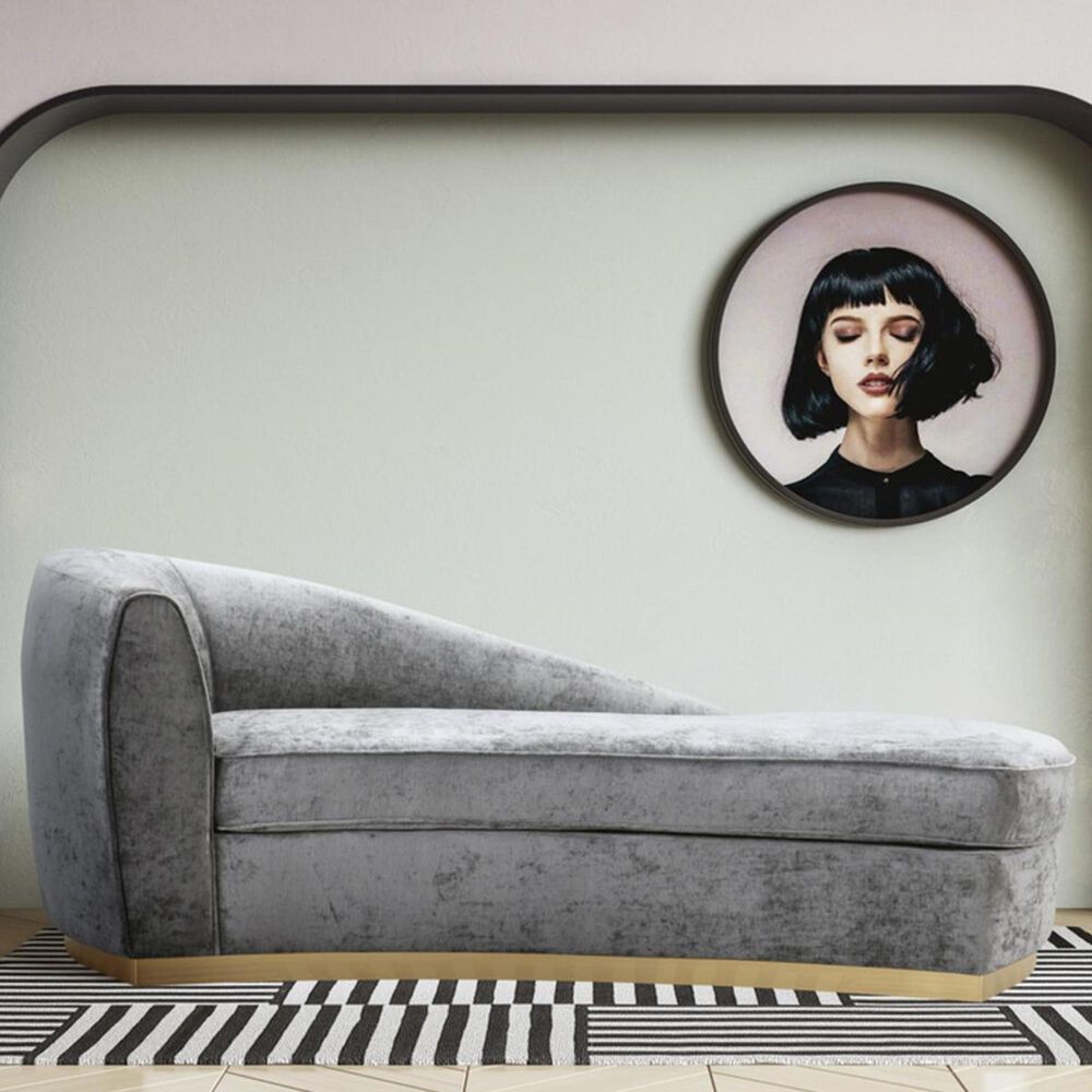 Tov Furniture Adele Chaise in Grey NFM