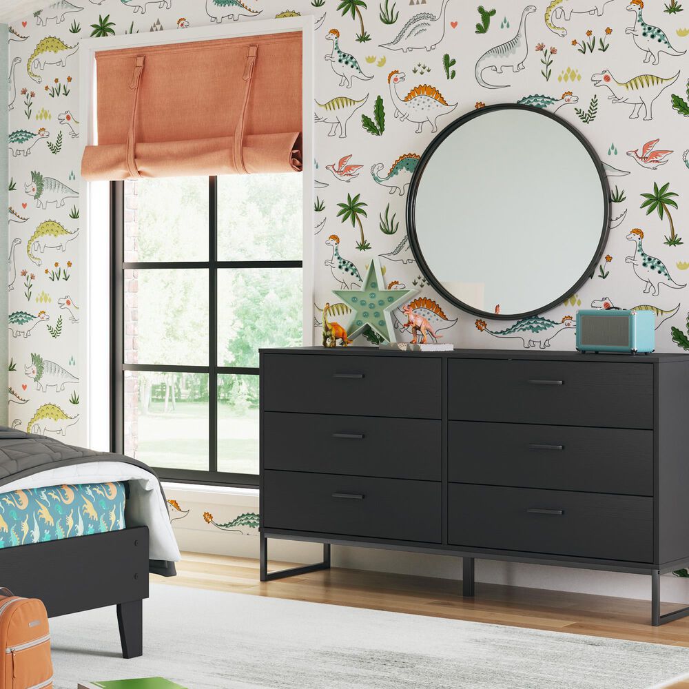 Ashley Socalle 6-Drawer Dresser in Matte Black, , large