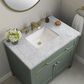 James Martin Vanities Chicago 36" Single Bathroom Vanity in Smokey Celadon with 3 cm Carrara White Marble Top and Rectangular Sink, , large