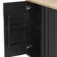 HOMLUX 51" Fluted Kitchen Island with Drop Leaf in Black Ash, , large