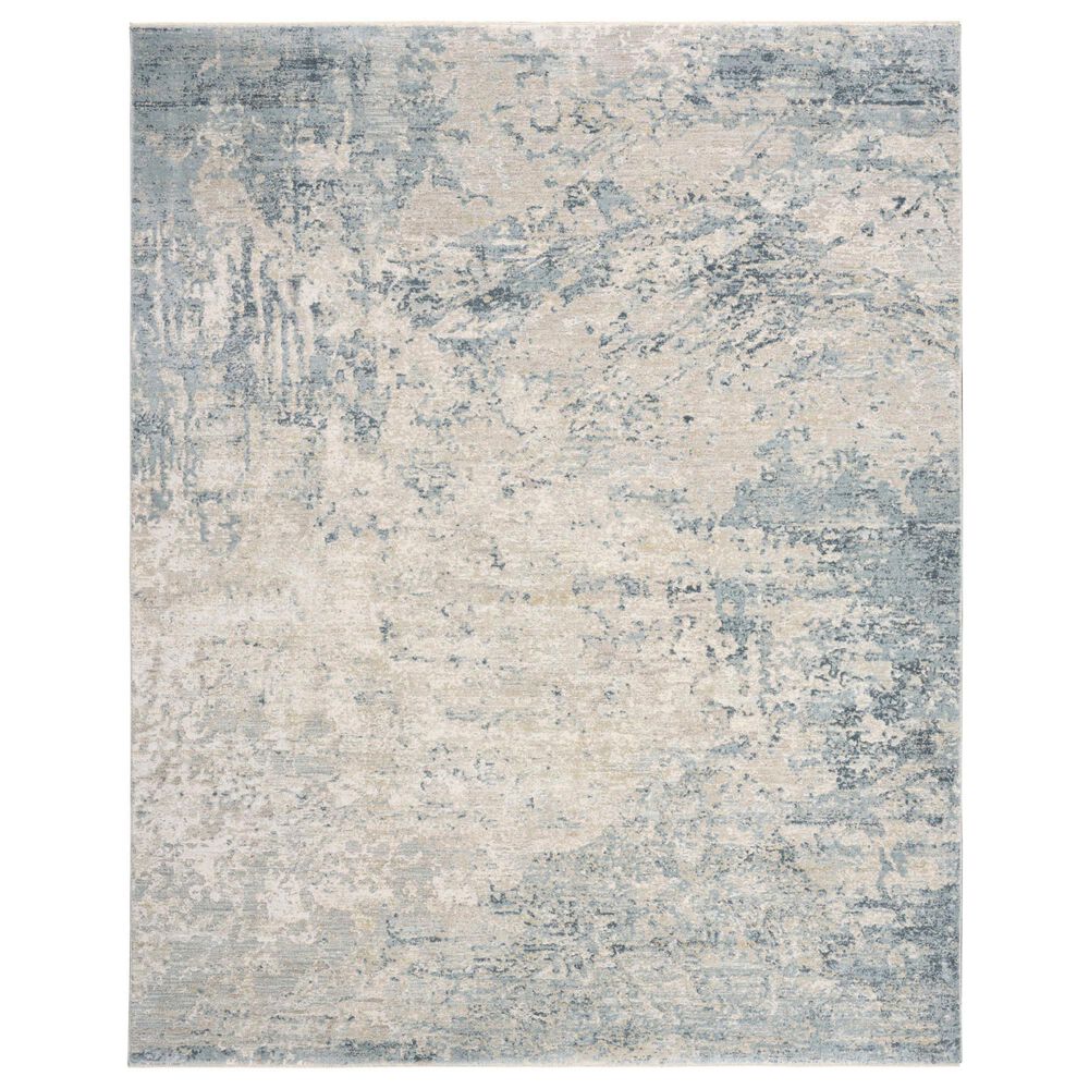 Nourison Envy Abstract Blue and Silver 9"3" x 12"7" Area Rug, , large