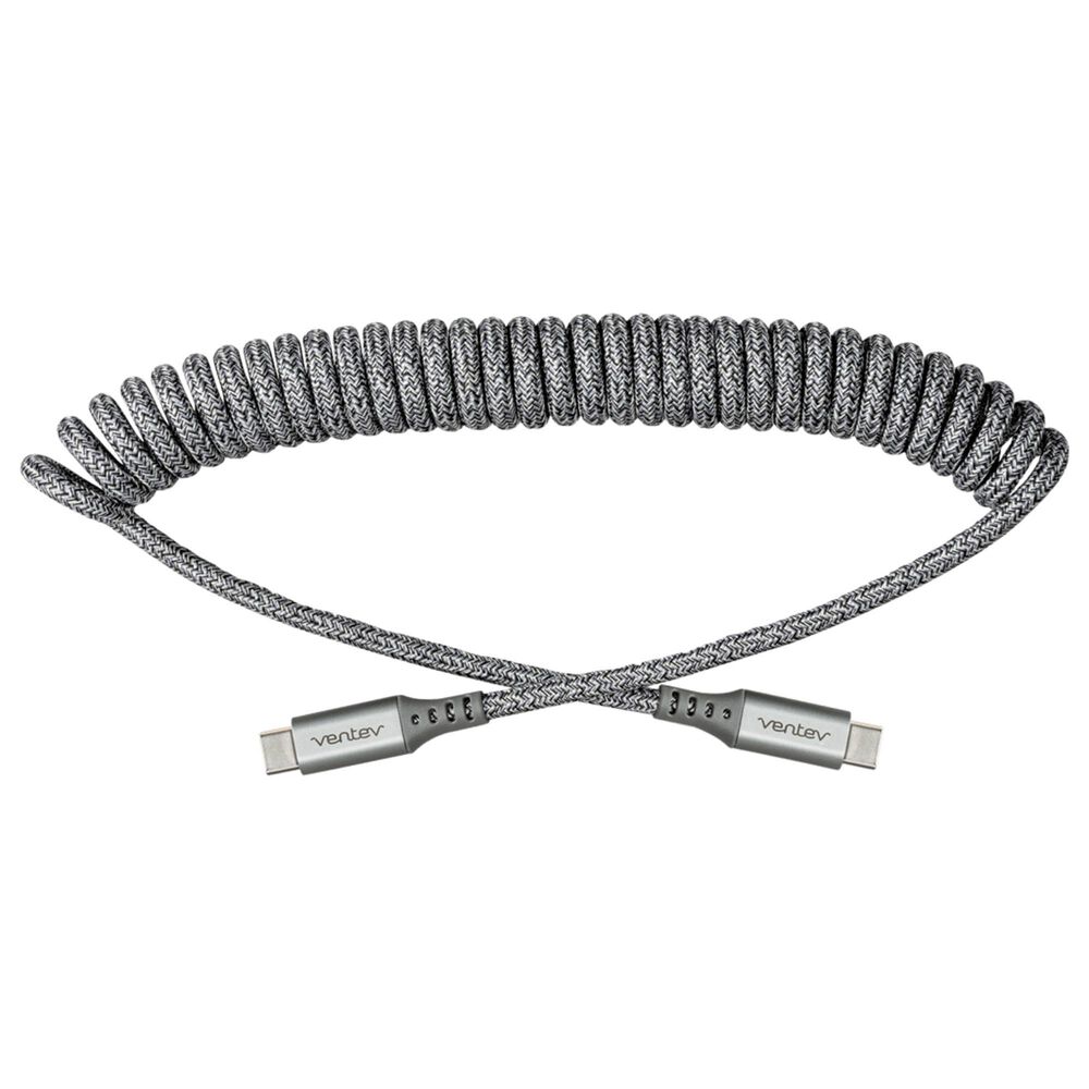 Ventev Chargesync Helix Coiled Usb C To Usb Type C Cable 3ft - Gray, , large