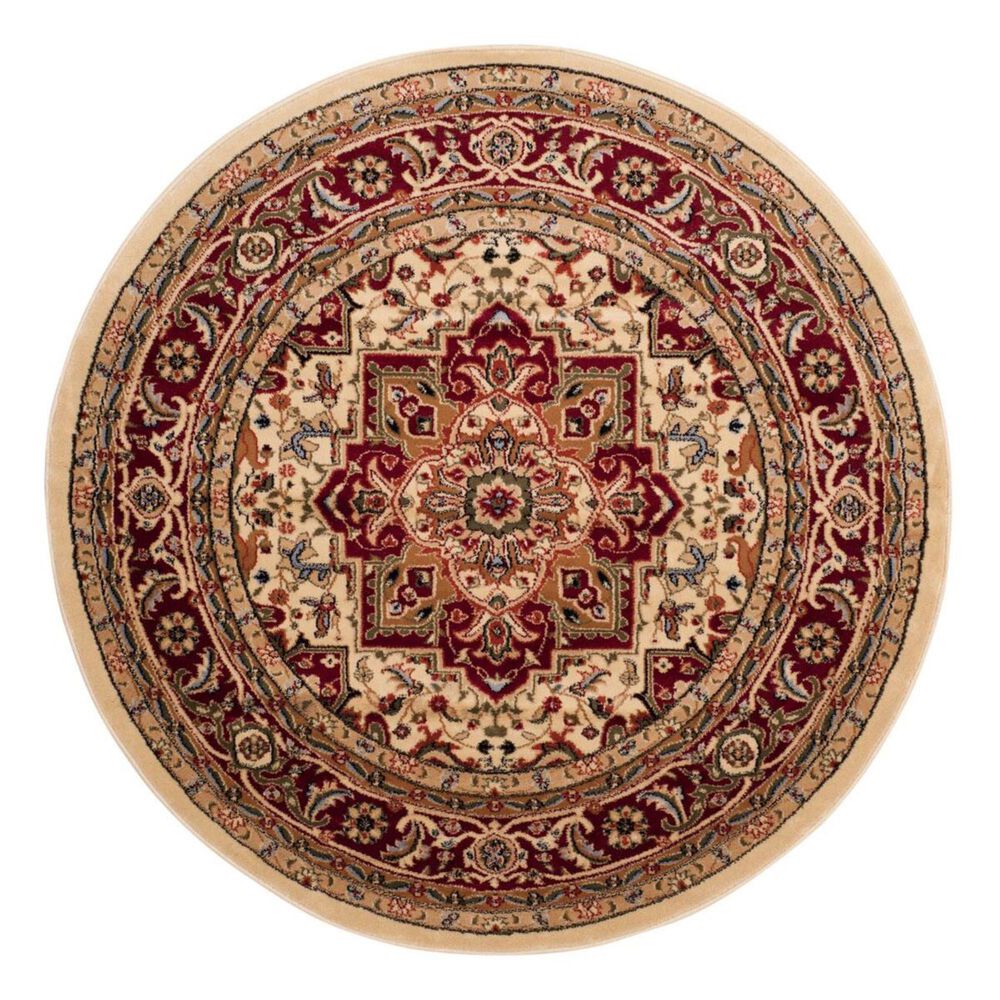 Safavieh Lyndhurst LNH330A 10" Round Ivory/Red Area Rug, , large