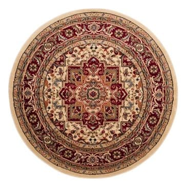 Safavieh Lyndhurst LNH330A 10" Round Ivory/Red Area Rug, , large