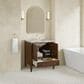 James Martin Myrrin 30" Single Bathroom Vanity in Mid-Century Walnut with 3 cm Carrara Marble Top and Rectangular Sink, , large