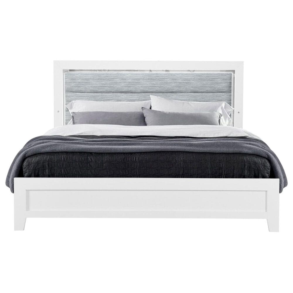 Global Furniture USA Luccia Queen Bed with LED in White, , large
