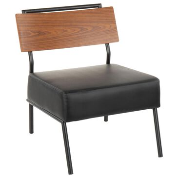 Lumisource Fiji Mid-Century Modern Accent Chair in Black and Walnut, , large