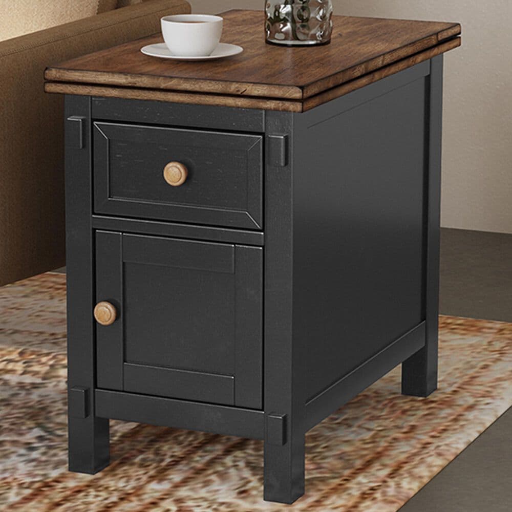 A-America Stormy Ridge End Table in Chickory and Slate Black, , large