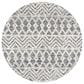 Safavieh Micro-Loop MLP203A 5" Round Ivory and Black Area Rug, , large