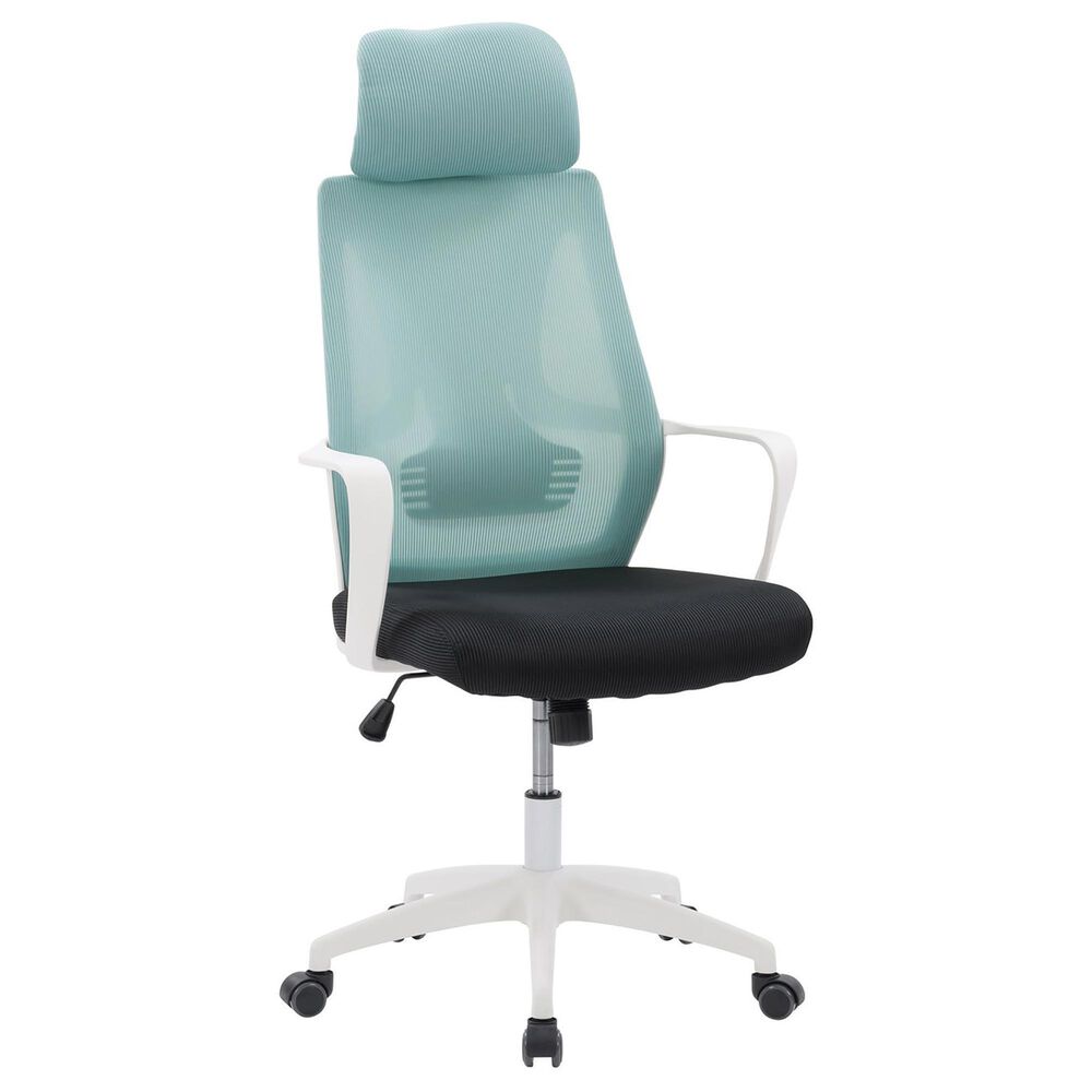 CorLiving Workspace Office Chair with White Frame in Teal and Black, , large