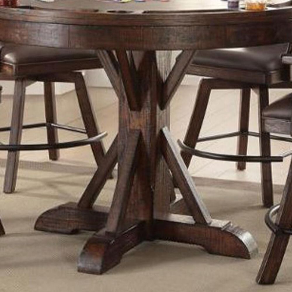 Radius Gettysburg 5-Piece Round Game Table Set in Chestnut Oak, , large