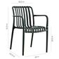 International Home Miami Curazao Outdoor Stackable Dining Chair in Black (Set of 4), , large