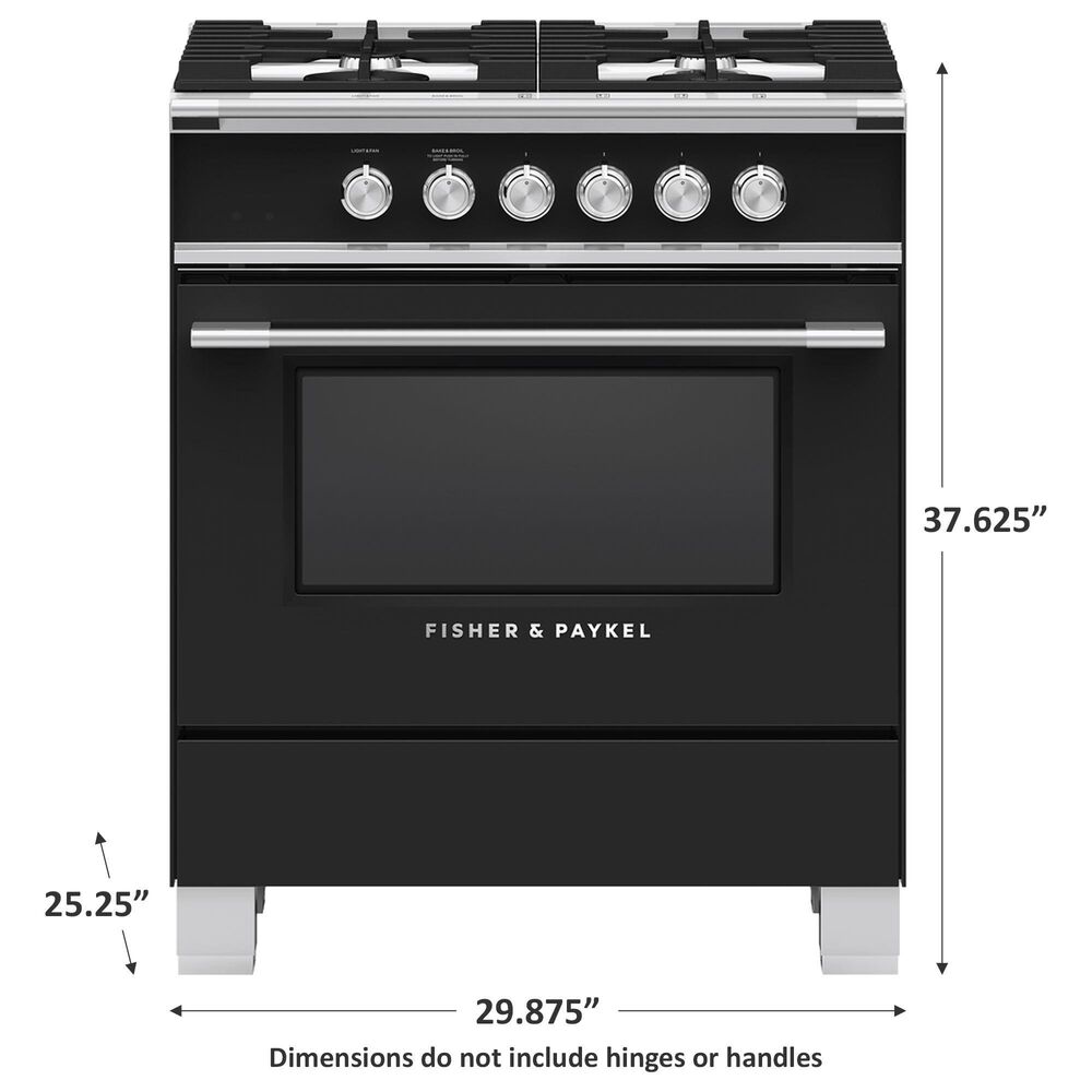 Fisher &amp; Paykel 30&quot; Freestanding Classic Gas Range in Black, , large