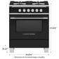 Fisher & Paykel 30" Freestanding Classic Gas Range in Black, , large