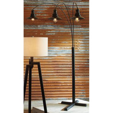Signature Design by Ashley Sheriel Metal Arc Floor Lamp in Black, , large
