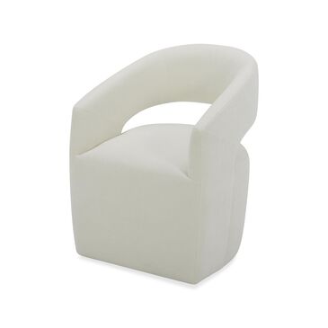 Interlochen Contemporary Dining Arm Chair in Polyester Elite Ivory White, , large