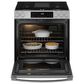 GE Appliances 30" Slide-In Front-Control Gas Range with Self-Cleaning in Stainless Steel and Black, , large