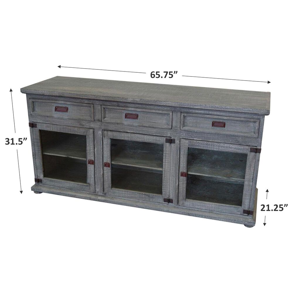 Santa Fe Rustic 3 Door Console in Gray Graphite, , large