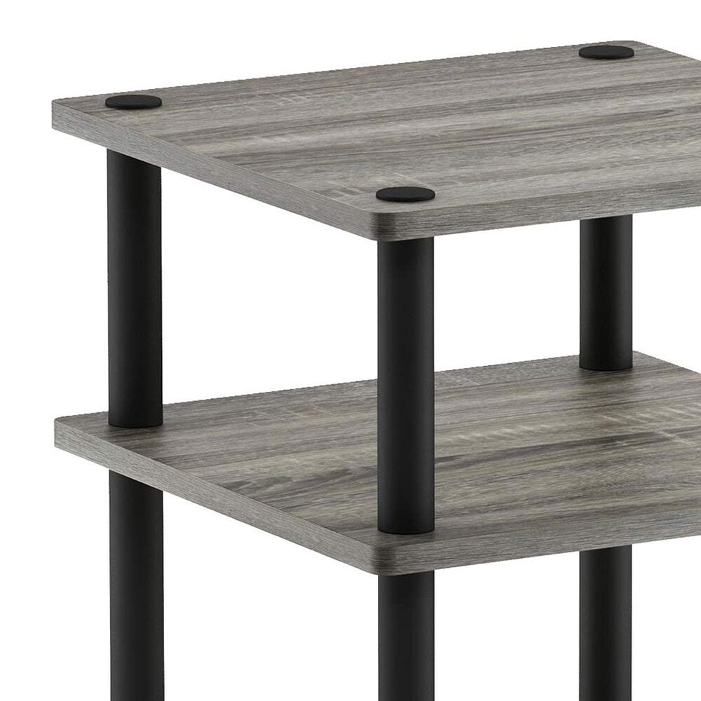 HOMLUX 3-Tier Side Table in French Oak and Black, , large