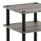 HOMLUX 3-Tier Side Table in French Oak and Black, , large