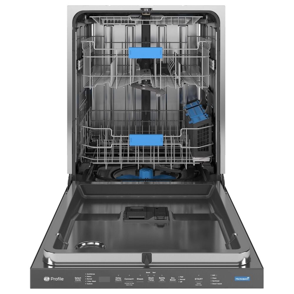 GE Profile 4-Piece Kitchen Package with 27.7 Cu. Ft. French Door Refrigerator and 30&quot; Smart Freestanding Electric Range in Stainless Steel, , large