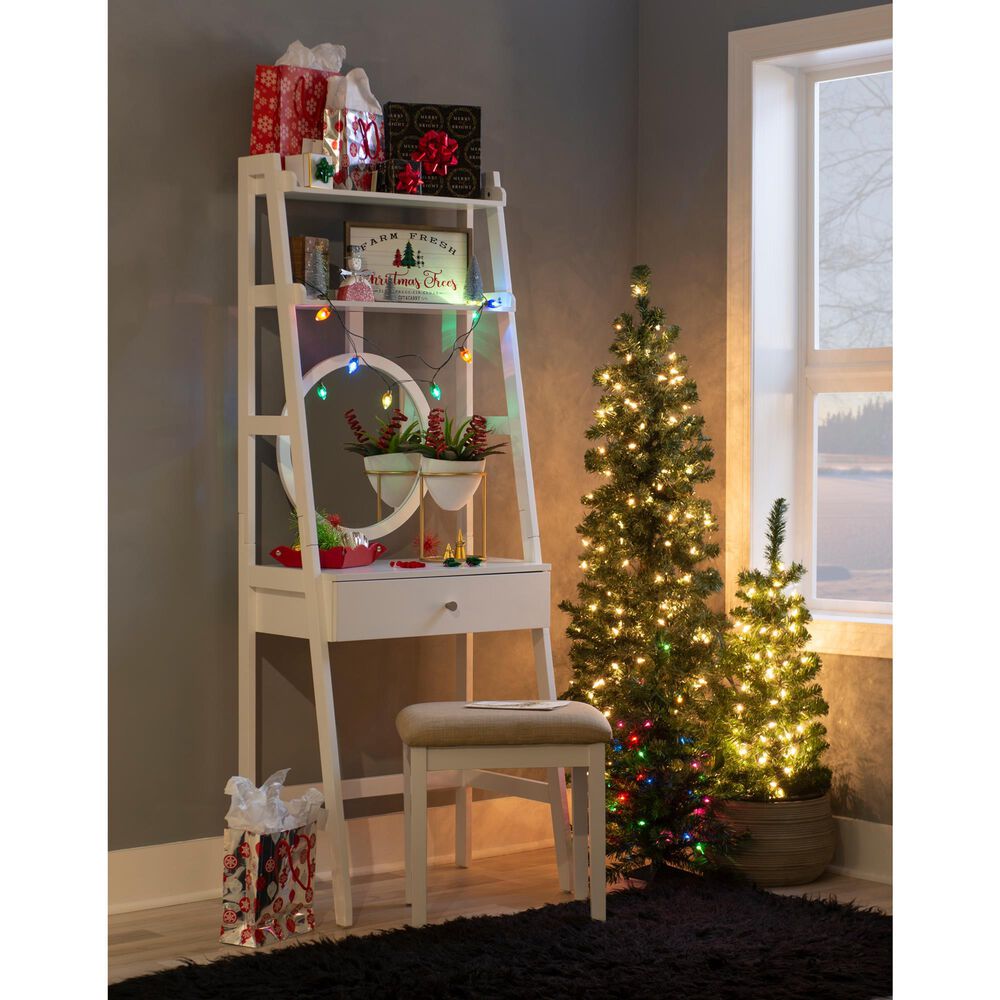 Linon Home Decor Lilymae Vanity with Stool in White, , large