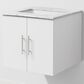 Lexora Home Geneva 24" Single Bathroom Vanity in Glossy White with 2 cm White Carrara Marble Top and Rectangular Sink, , large