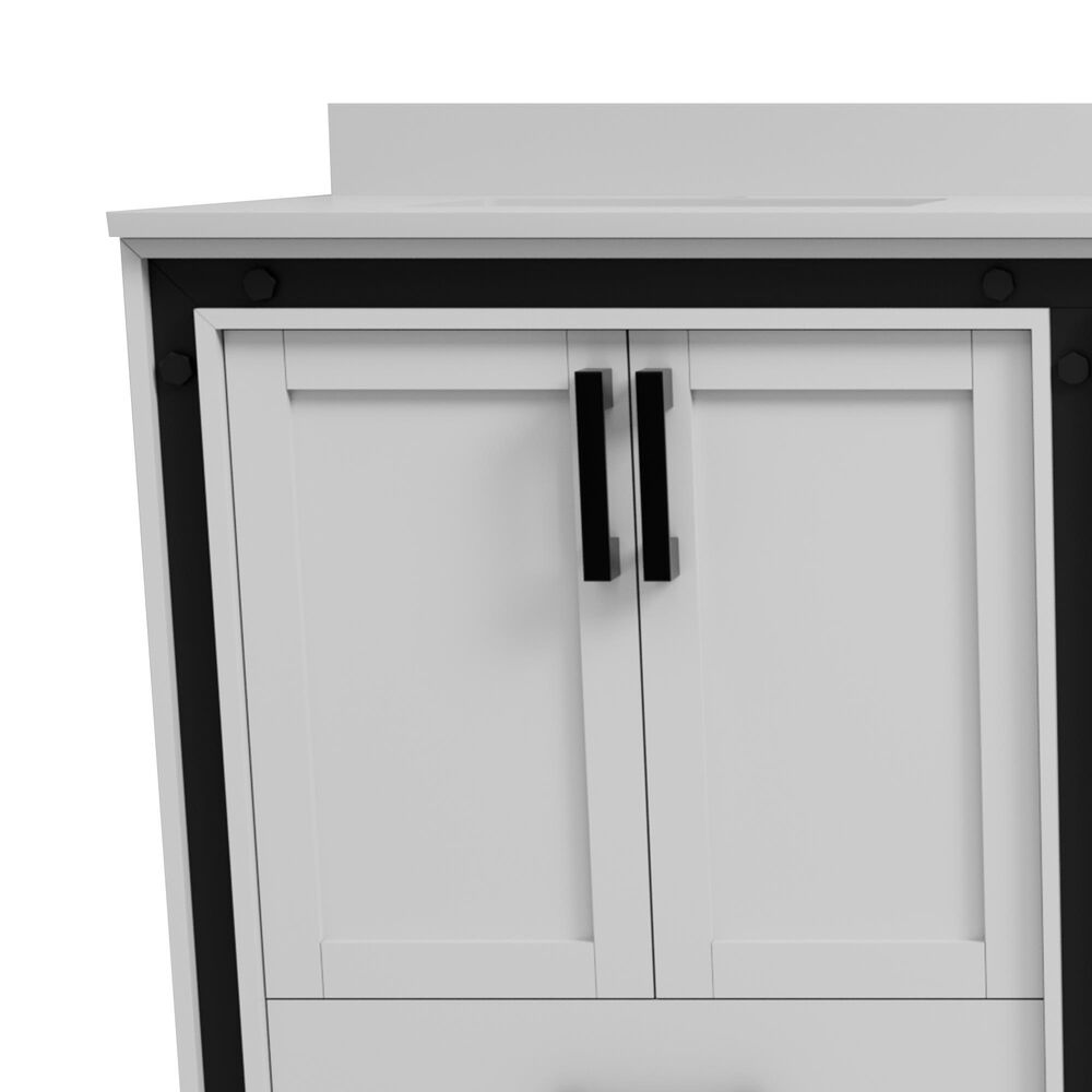 Lexora Home Ziva 72" Double Bathroom Vanity in White with 2 cm White Cultured Marble Top and Rectangular Sinks, , large