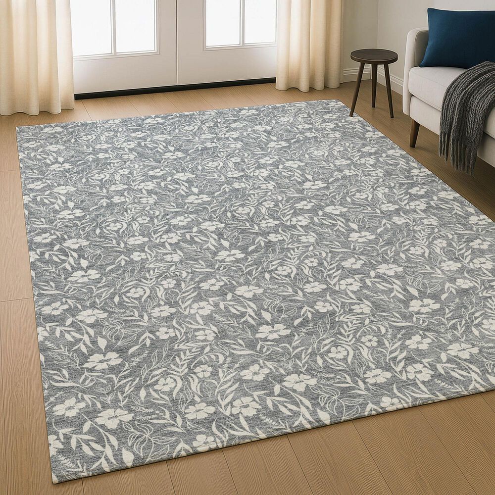Dalyn Rug Company Soft Essentials Floral Gray 5' x 7'6" Indoor/Outdoor Area Rug, , large