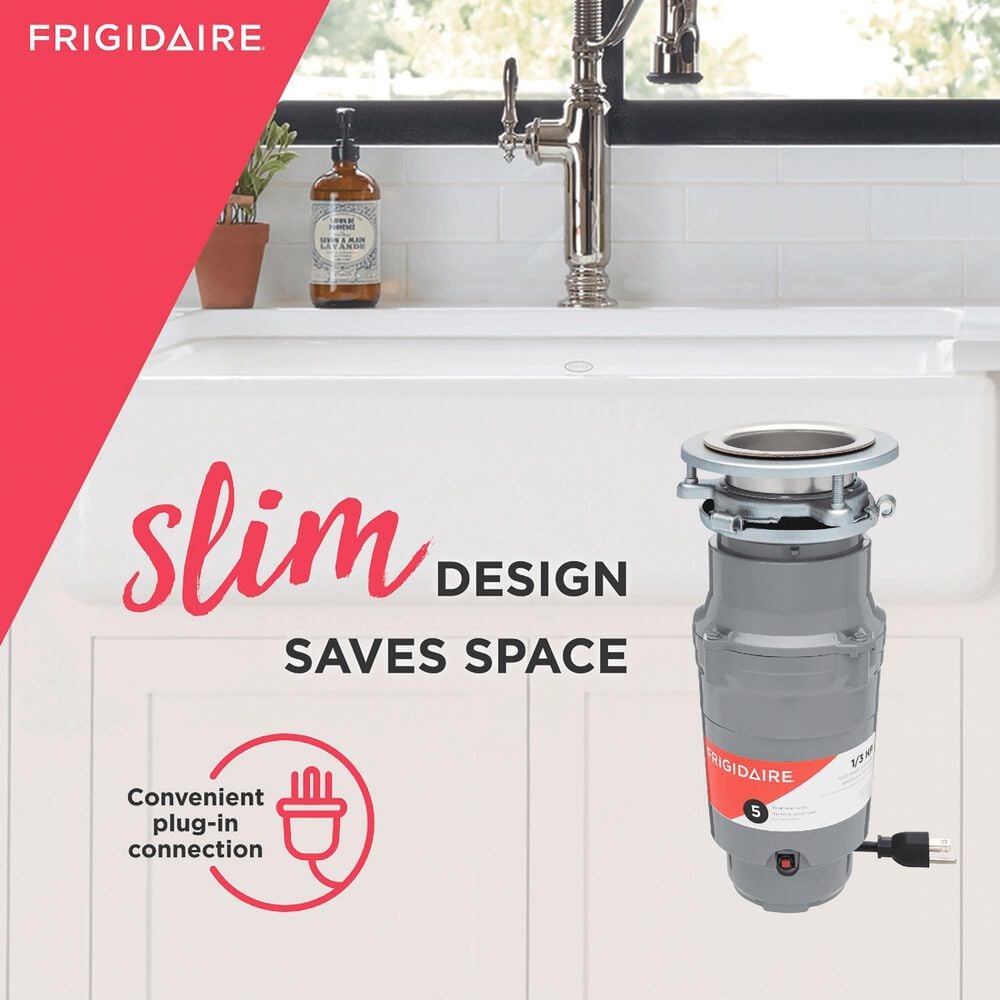 Frigidaire 1/3 HP Corded Disposal in Stainless Steel and Gray, , large