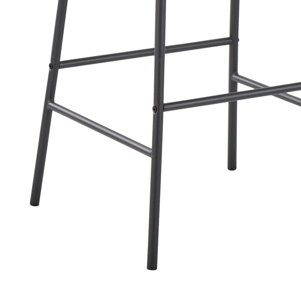 LumiSource Daniella Bar Stool with Black Faux Leather Upholstery in Black (Set of 2), , large