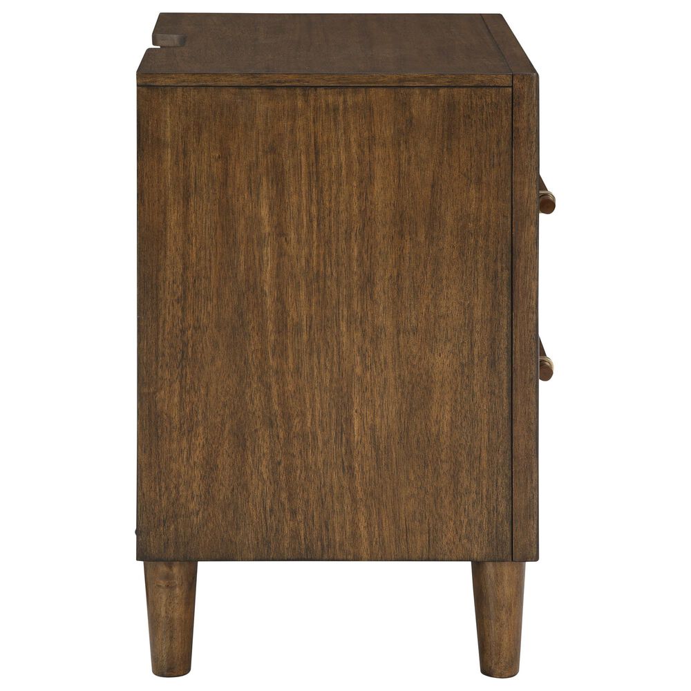 Ashley Lyncott Queen Panel Bed and Two Nightstands in Medium Brown, , large