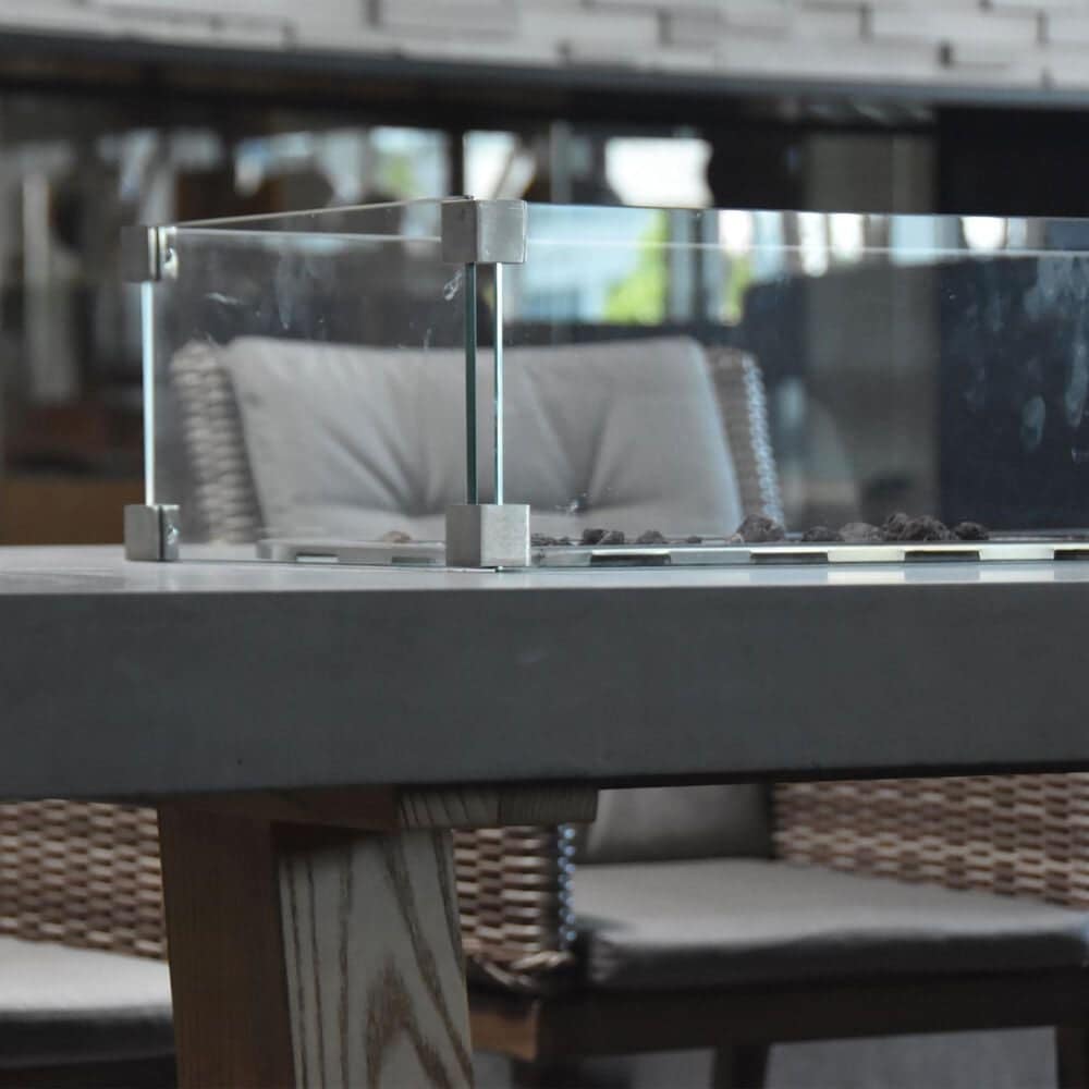 Elementi Fire Sonoma Rectangle Natural Gas Dining Fire Table in Gray and Natural, , large
