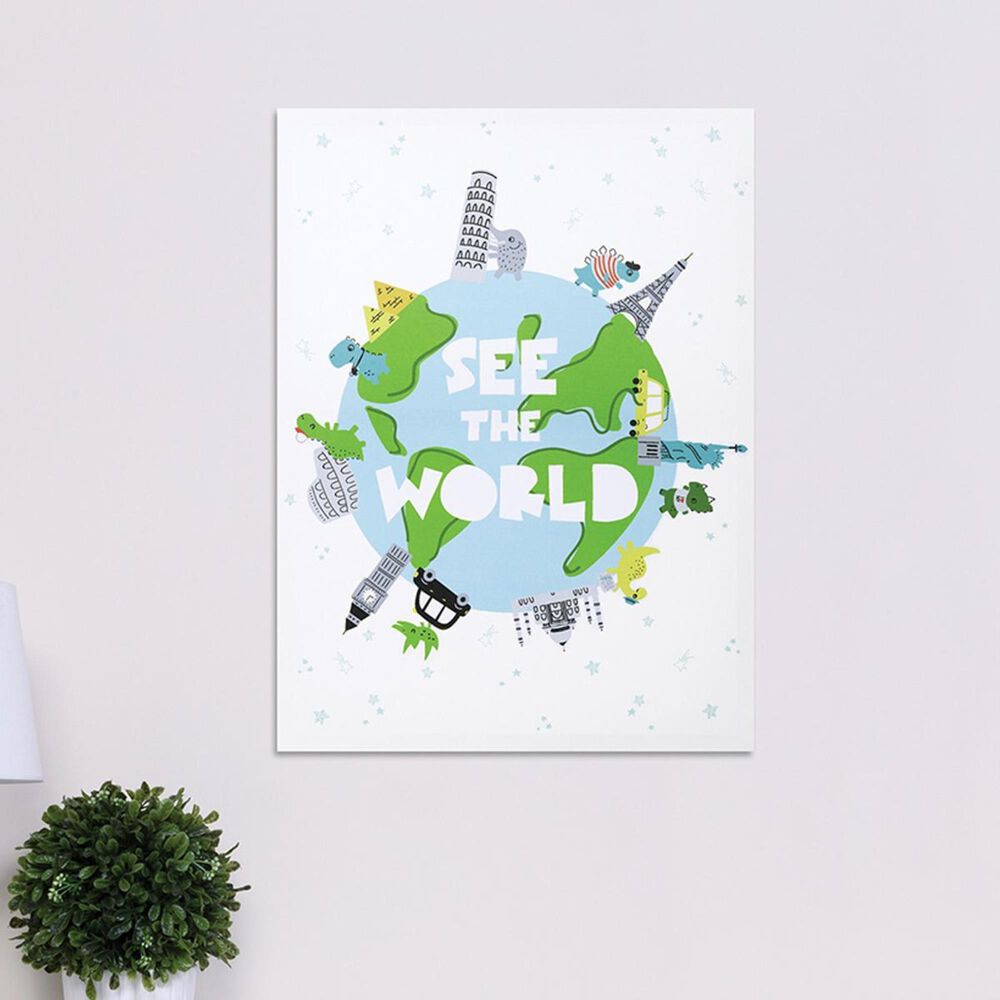 Trend Labs See the World Dinosaurs Canvas Wall Art in White, , large