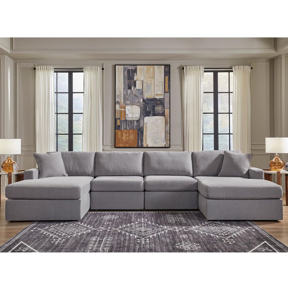 Ashley Modmax 4-Piece Sectional with Double Chaise in Granite, , large