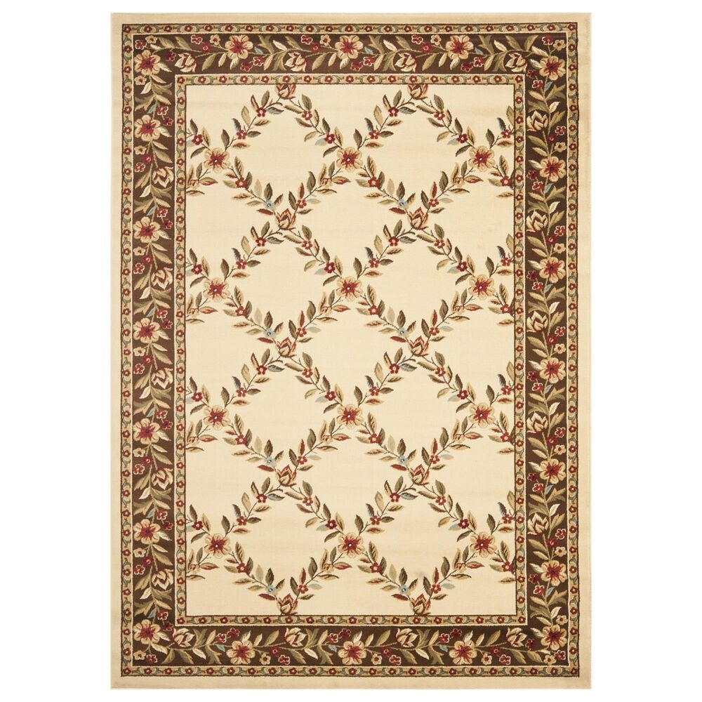 Safavieh Lyndhurst LNH557 5"3" x 7"6" Ivory and Brown Area Rug, , large