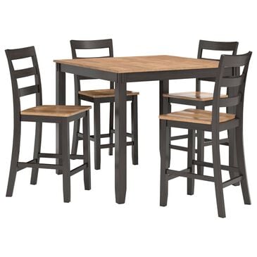 Ashley Gesthaven 5-Piece Counter Height Dining Set in Light Natural and Dark Brown, , large