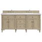 James Martin Vanities Lorelai 72" Double Vanity in Whitewashed Oak with 3 CM Arctic Fall Solid Surface Top, , large